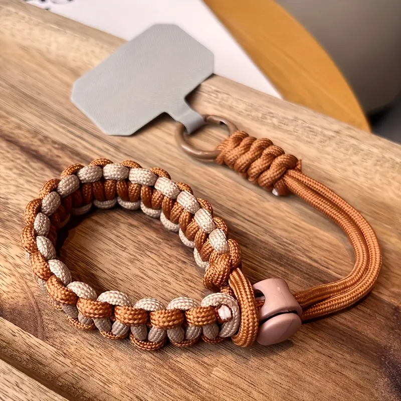 New Travel Mobile Phone Lanyard Adjustable Wrist Short Pure Handmade Braided Simple Anti-theft Drop Color Matching Bold Solid Metal Strong Clip-on Pet Camera Shell Universal CCD