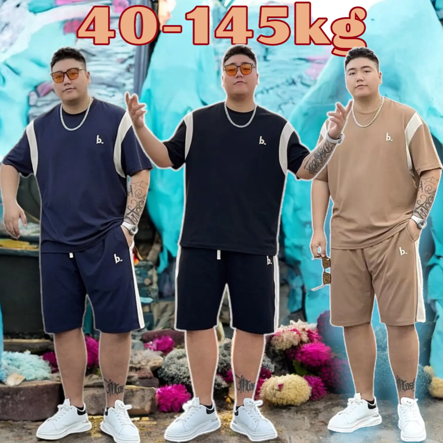 [có Bigsize] Bộ nam Cổ Tròn cộc tay mùa hè MenswearTOP  Cotton  Áo  Nâu Đen Xanh than , mã Bb