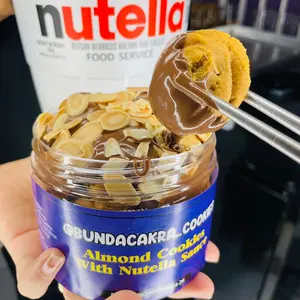 Almond Cookies With Nutella Sauce Toples Tabung 400ml