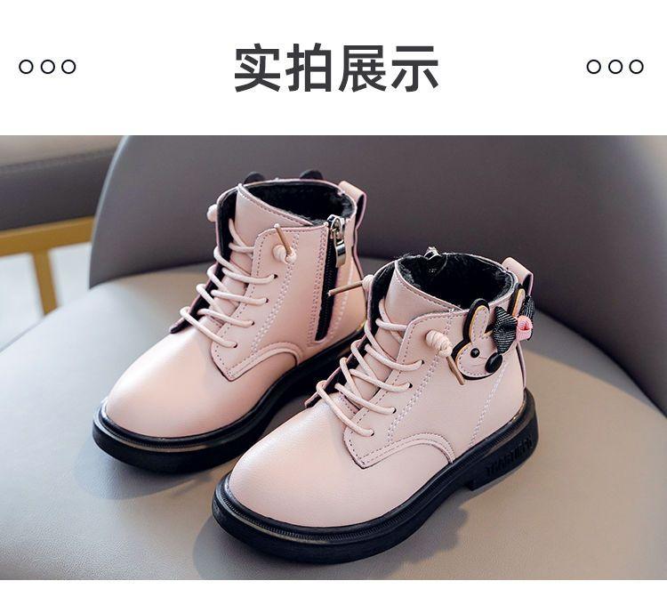 Product Introduction of Girls' Shoes Short Boots Fall/Winter 2023 New Children's Martin Boots Winter Fleece-Lined Baby Ermian Shoes Boots for Girls 7