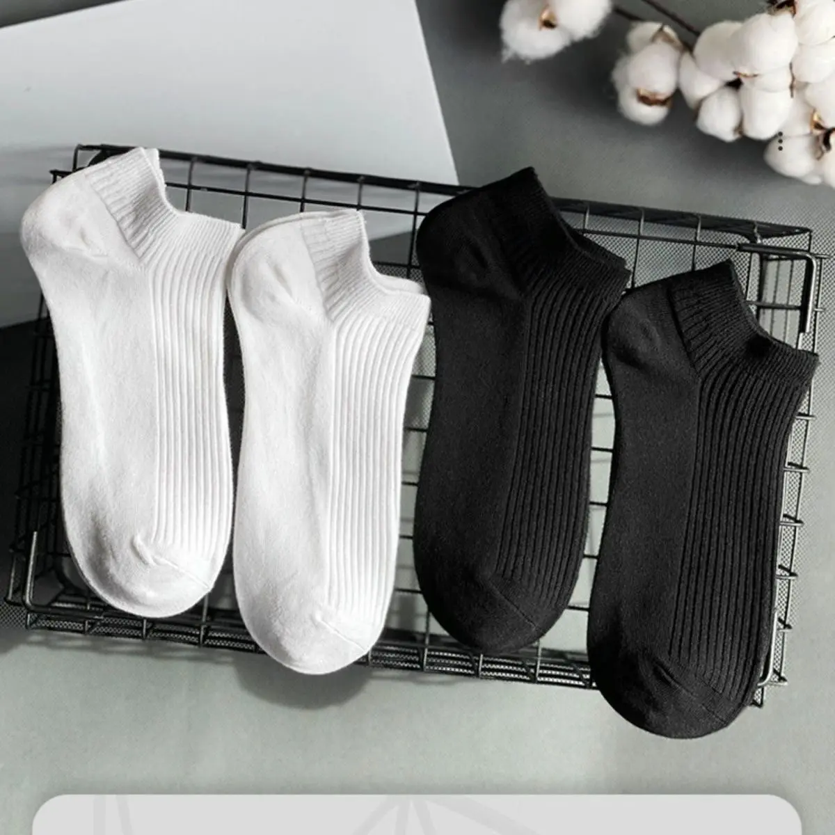 Socks Men's Socks Breathable Solid Color Sweat-Absorbent Ankle Socks Low Top Shallow Mouth Men's Socks Business Trends Men's Socks Wholesale Striped Beige Menswear Lingerie Tropical compression