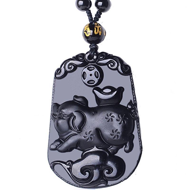 Mặt Dây Chuyền Obsidian Tự Nhiên, Vòng Cổ Cung Hoàng Đạo, Dành Cho Nam Và Nữ, Có Chó, Gà, Chuột, Rồng, Cừu, Khỉ Và Lợn, Được Bảo Trợ Của Phụ Nữ, Phát Hành Mới Năm 2024 4