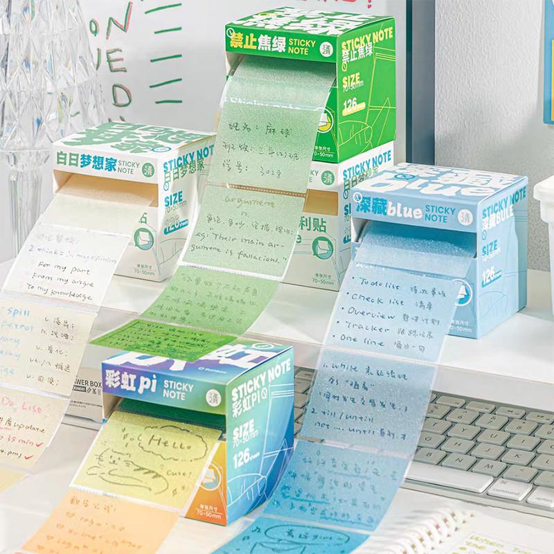  Bộ Ghi Chú Dính Ngọc Trai Màu Gradient Sáng Tạo 126 Chiếc Dung Tích Lớn Kéo Ra Giấy Ghi Nhớ Trong Suốt Nhãn Dán Đồ Trang Trí Nhật Ký Tự Làm 