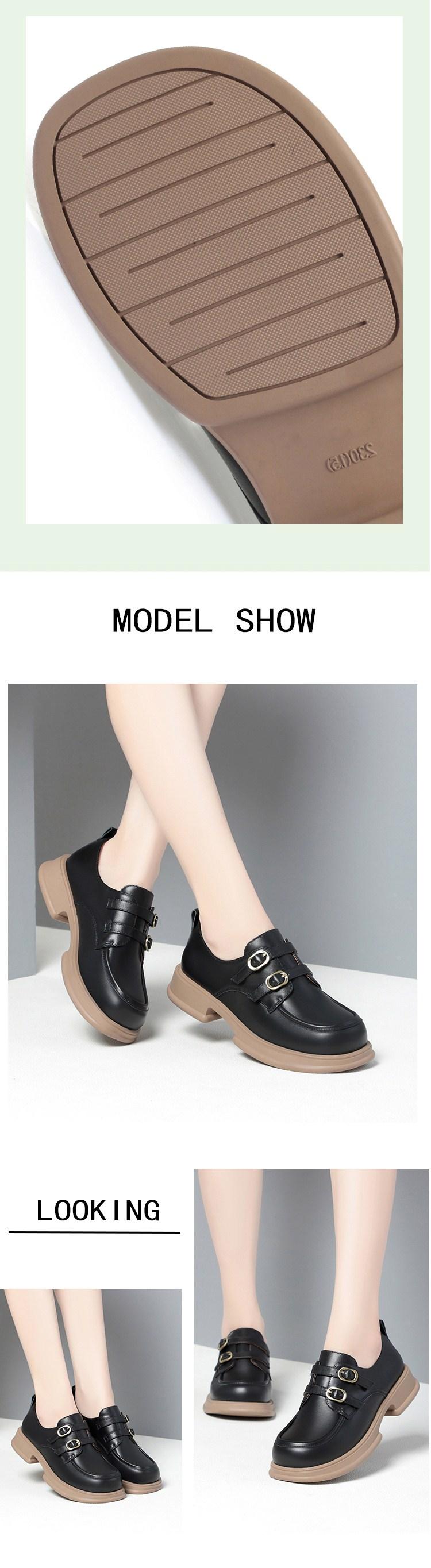 Product Introduction of Single Shoe Women's Platform  New British Style Small Leather Shoes Anti-slip Loafers Women's Handmade Casual Women's Shoes 3