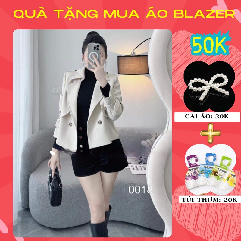 Áo Khoác Măng Tô Vest Nữ Blazer Kaki Hai Lớp Dày Dặn Hai Cúc Có Đai Tay Quảng Châu Cao Cấp AO KAKI