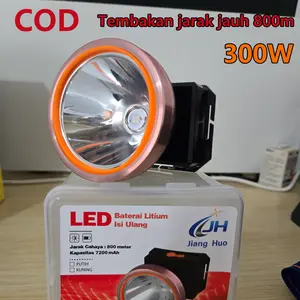 Baterai litium Dapat diisi ulangLampu Kepala LED Super Terang outdoor gunung Waterproof Rechargeable Hiking Untuk Memancing 300W Pekerjaan Tembakan jauh 800m