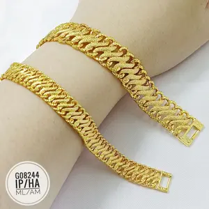 Gelang Tangan Wanita Rantai Lipan Kuning Emas Akseseoris Perhiasan Bracelets Elegan Stainless Titanium