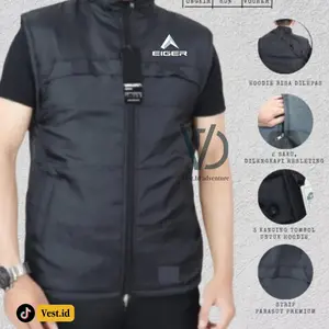 JAKET ROMPI PARASUT PRIA JUMBO EGER ADVENTURE / Vest Polos pria semi waterproof bikers Motor driver komunitas