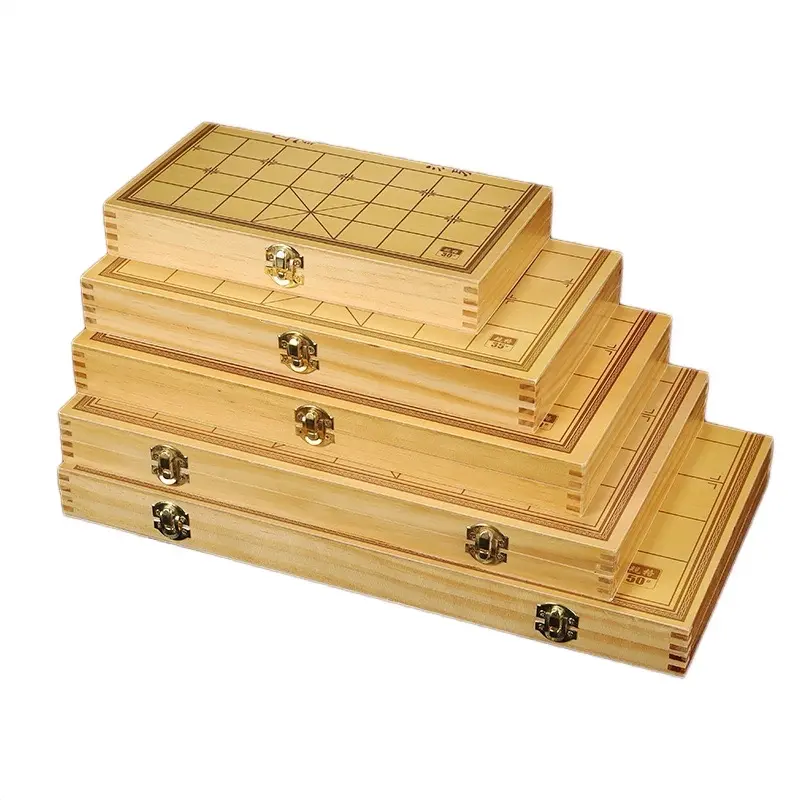 Bộ bàn cờ gỗ gấp và quân cờ gỗ đặc nhiều kích thước