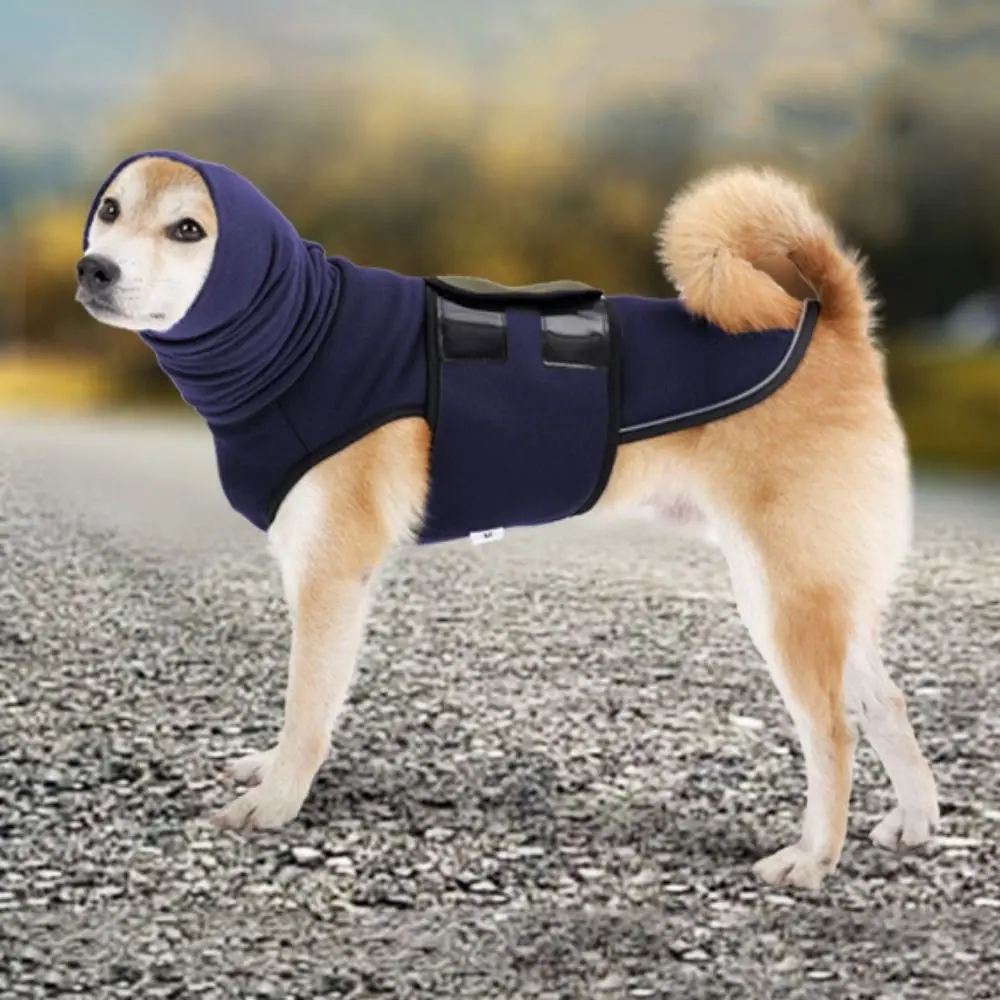 Dog Calming Wrap Elastic Dog Anxiety Vest Reflective Warm Dogs Calming Jacket Soft Adjustable Dog Soothing Clothes for Fireworks