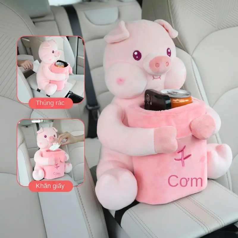 Hộp Khăn Giấy Thiết Kế Sáng Tạo, Đồ Trang Trí Nội Thất Ô Tô, Họa Tiết Nữ Hoạt Hình, Nắp Hộp Tay Vịn Ô Tô, Hộp Khăn Giấy Và Thùng Rác, Hai Trong Một