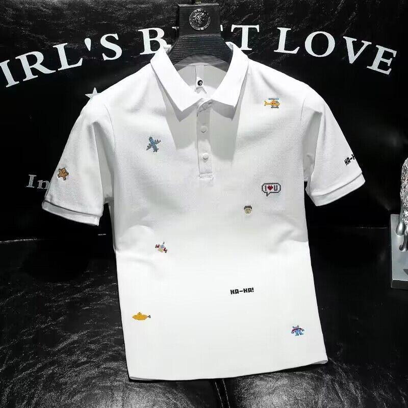 Áo Polo Nam, Thương Hiệu Hợp Xu Hướng Xu Hướng Thời Trang, Bộ Sưu Tập Mùa Hè 2025, Thêu Máy Bay, Áo Phông, Cao Cấp, Cổ Áo bẻ xuống, Dáng Ôm, Áo Sơ Mi Nam