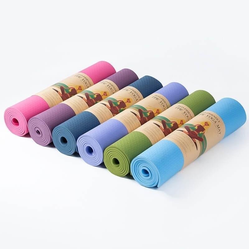 Thảm Tập Yoga Chống Trượt Dày 6mm Thảm Tập Thể Dục Thảm Thập Yoga Tại Nhà Thảm Tập Gym Cao Cấp chất liệu TPE-Màu Ngẫu Nhiên