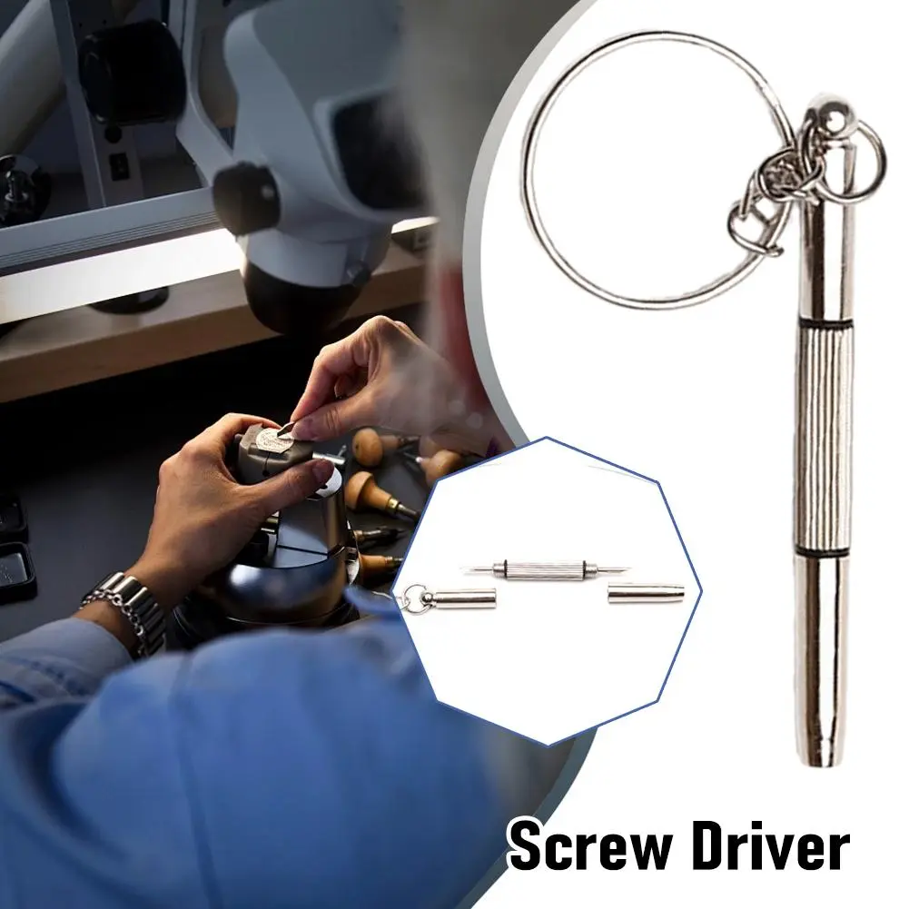 3 In1 Eyeglass Screwdriver Tool Keychain Glasses Watch Repair D1D0