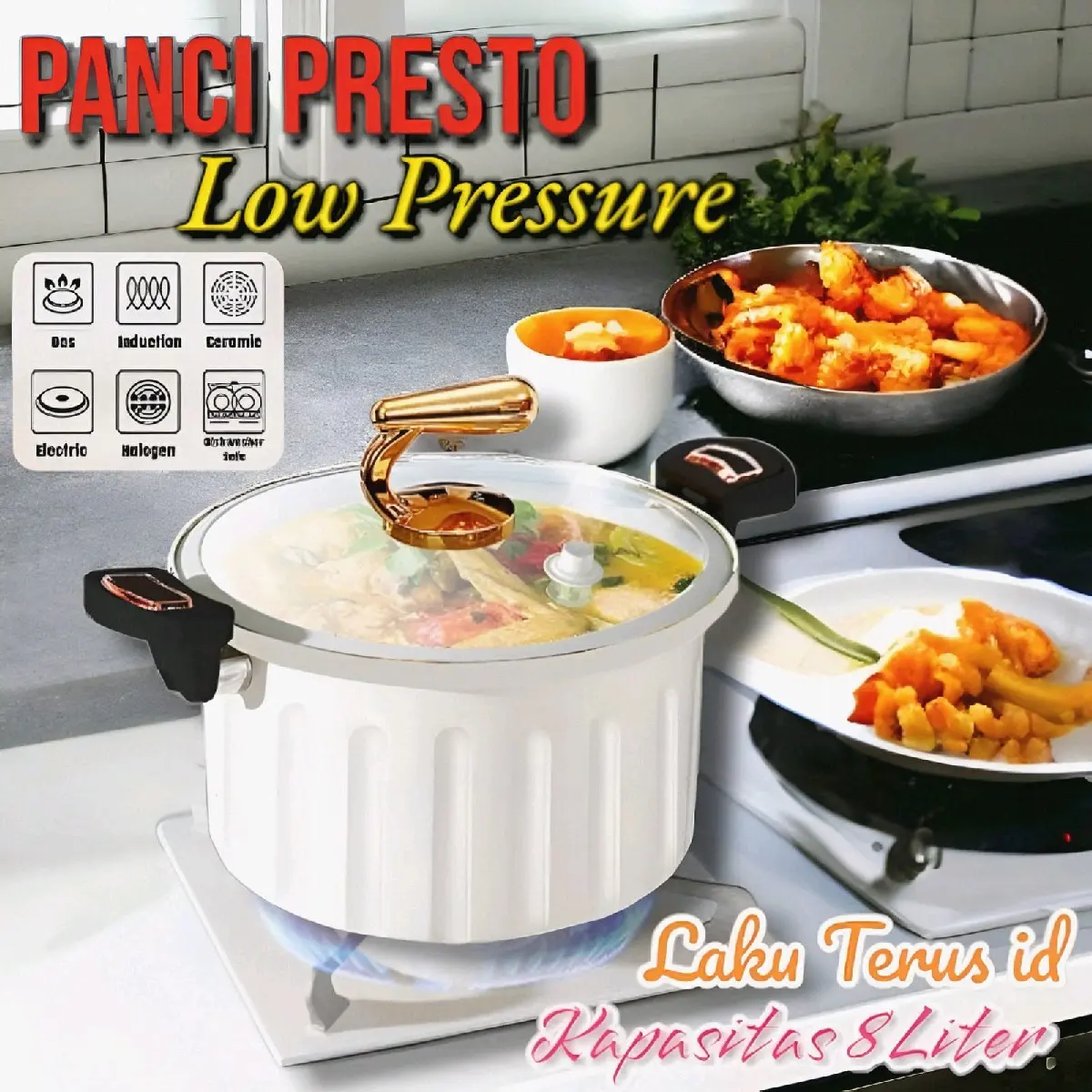 LT Panci Presto Low Pressure Kapasitas 8Liter
