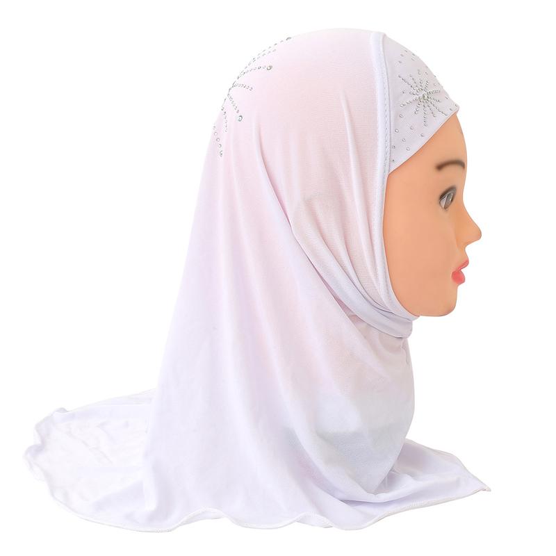 2-7 Years Old Girl Crystal Hemp Sun Diamond Tam-O'-Shanter| Detachable Gauze Cap + Three-Piece Design| Kindergarten Daily Wear and Match| Eid Trendy Child Essential selendang  bahu sulam  shawl sahara  shawl selendang 7