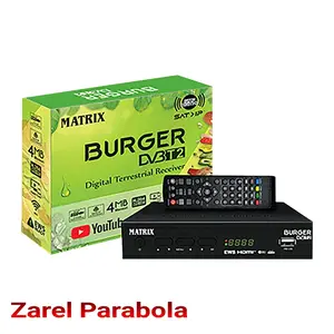 ZAREL | Set Top Box DVB-T2 Matrix Burger Hijau HD Garansi Pabrik