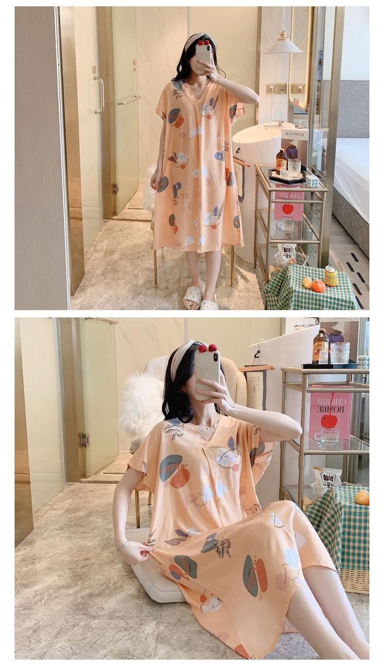 Product Introduction of Váy Ngủ Cotton Và Lụa, Dành Cho Nữ, K42, Hàng Mới Về Mùa Hè, Ngắn Tay, Đồ Ngủ In Hình Hoạt Hình, Phong Cách Hàn Quốc, Cỡ Lớn, Dáng Rộng Vừa Vặn, Đồ Mặc Ở Nhà Bằng Lụa Cotton, Hợp Xu hướng 22