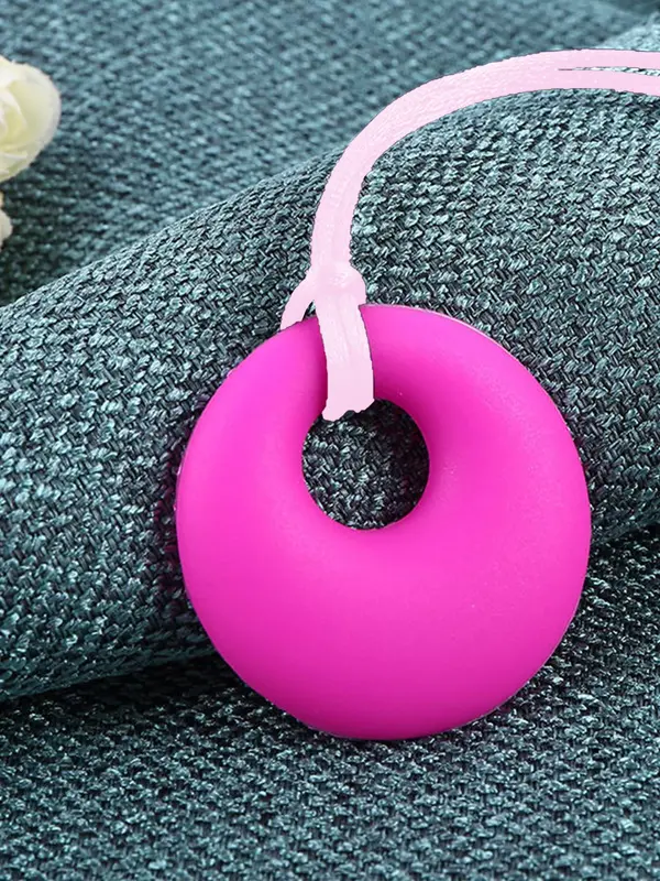 Cute Round Shape Silicone Pendant Necklace, 3pcs/set Sensory Relief Stress Relief Jewelry for Kids & Adults, Versatile Jewelry As Gift for Friends 8