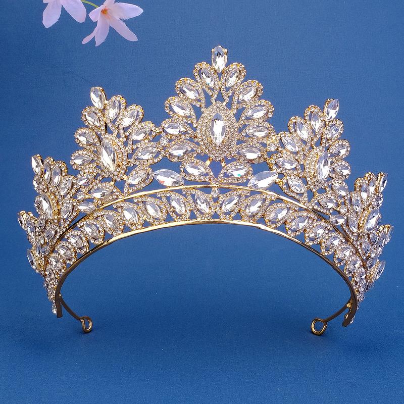 Product Introduction of Quality   Bridal Wedding Dressing    Baroque Royal  Crown  Pageant Tiaras Crown Molding Headpieces For Queens and King Female Anniversary Birthday Metal Coating  Women  Prom Diadem  Hair Accessories 40