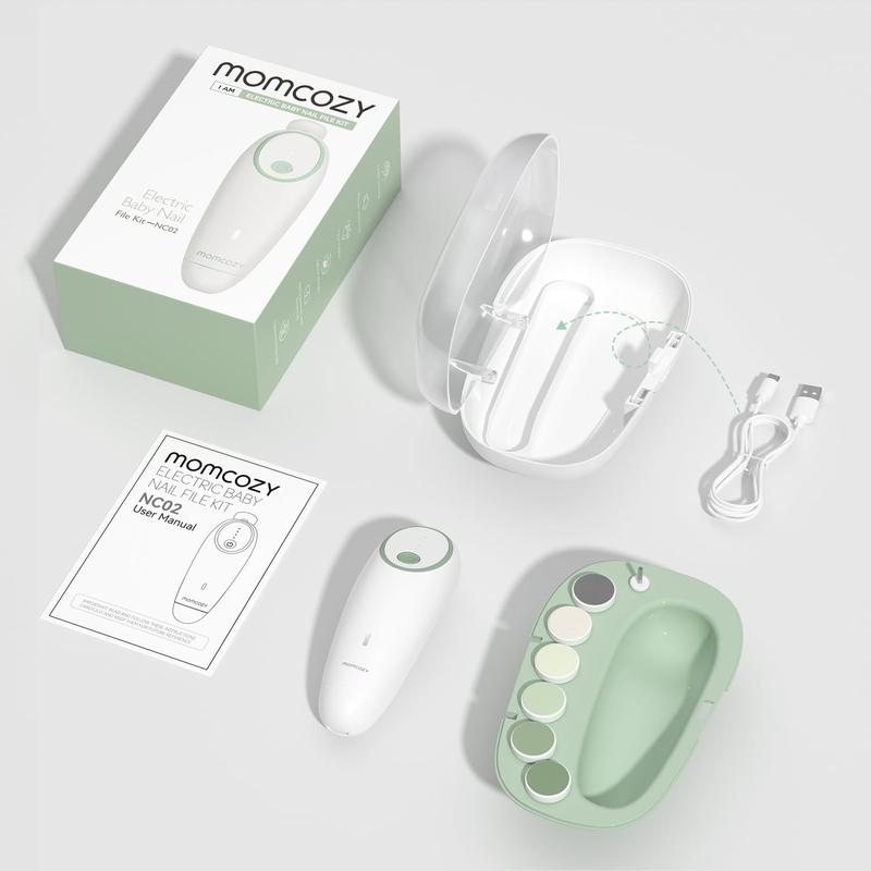Electric Baby Nail File, 1 Set Rechargeable Electric Baby Nail File, Gentle Baby Nail Trimmer, Including 7 Grinding Replacement, Nail Care Products 7