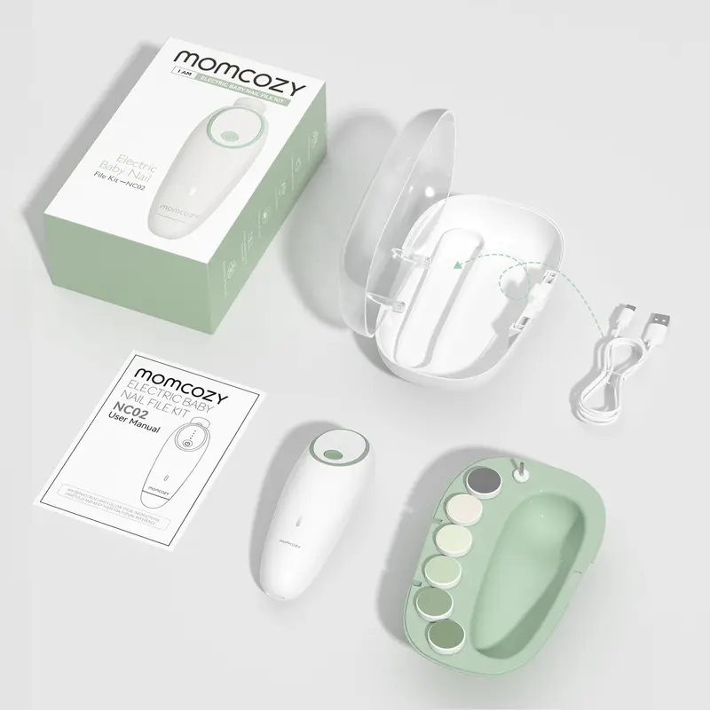 Electric Baby Nail File, 1 Set Rechargeable Electric Baby Nail File, Gentle Baby Nail Trimmer, Including 7 Grinding Replacement, Nail Care Products 7