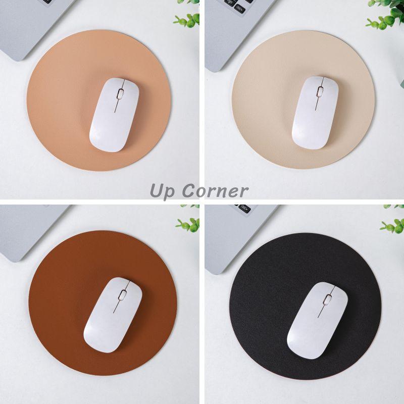 Tấm Lót Chuột Da Tròn Màu Pastel Không Thấm Nước 22cm - 2 Mặt 2 Màu