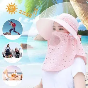 JOIN Topi Pantai Motif Bunga / Topi Berkendara Anti Panas Sinar Matahari / Topi Wanita Outdoor / Topi Petani Topi Visor Wanita Lipat Casual Pelindung Anti UV