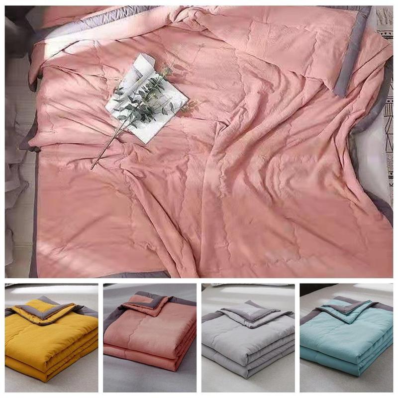 Product Introduction of New Double Sided Cooling Blanket Cold Effect Breathable Conditioning Quilt Solid Color Lightweight Cooler Quilt Spring Summer 12