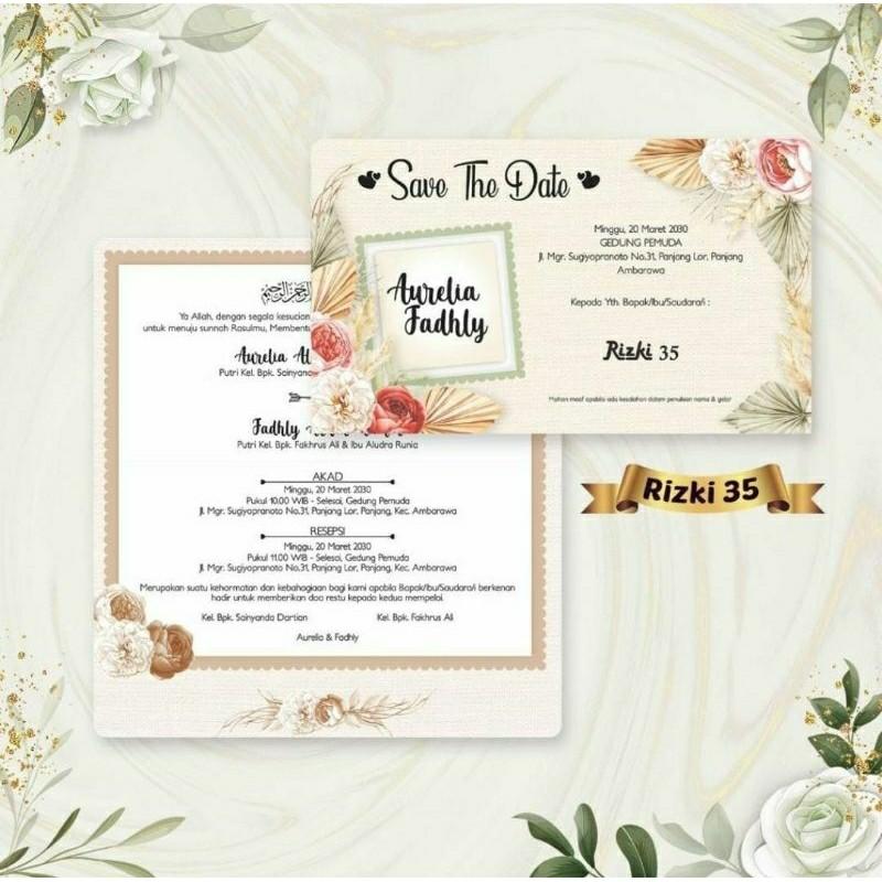 Undangan Pernikahan RIZKI 35 Elegan Modern Paket Lengkap 100 PCS Gratis Label & Plastik - JanjiKita | Default