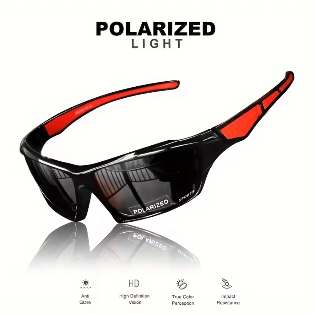 Lightweight Sunglasses Stylish Mirror Polarized Shades Fashion Night Vision Eyewear for Cycling Driving Fishing Men Outdoor