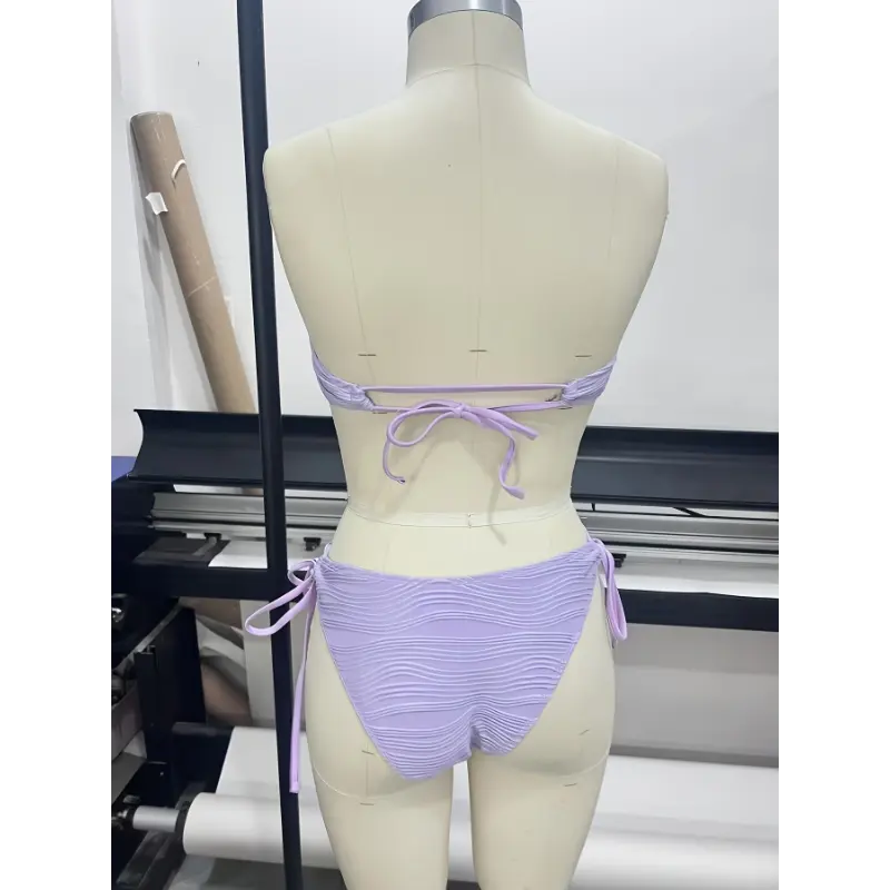 Women's fashionable sea wave fabric starfish shell accessories sexy bikini two-piece swimsuit 8