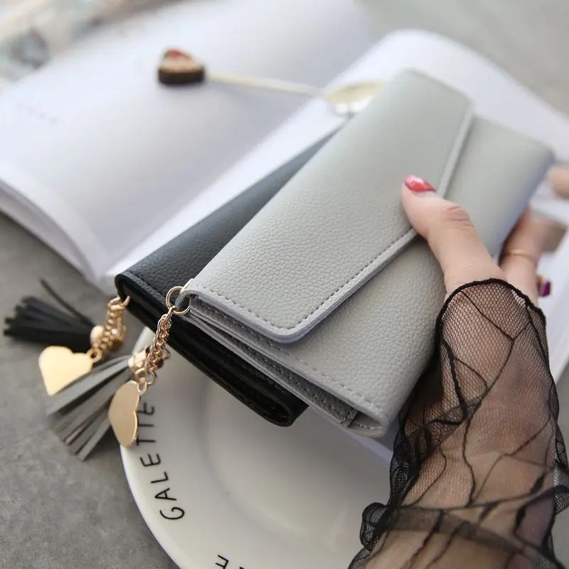 Women'S Long Wallet, Ultra Thin Money Bag, Female Zero Wallet, Large Capacity Pendant Wallet, Minimalist College Student Mini Edition Card Bag, Female