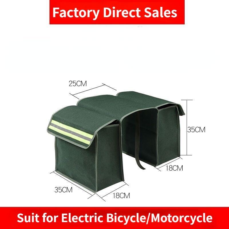 Túi Đựng đồ bằng Vải Bố, Dày, Thích hợp cho yên xe phía sau xe đạp và xe máy Sport Túi Thể Thao Bag 1pair Universal Bike Saddle Bag Hành lý Pannier Vải đơn giản Mũ bảo hiểm Vest Bag 3