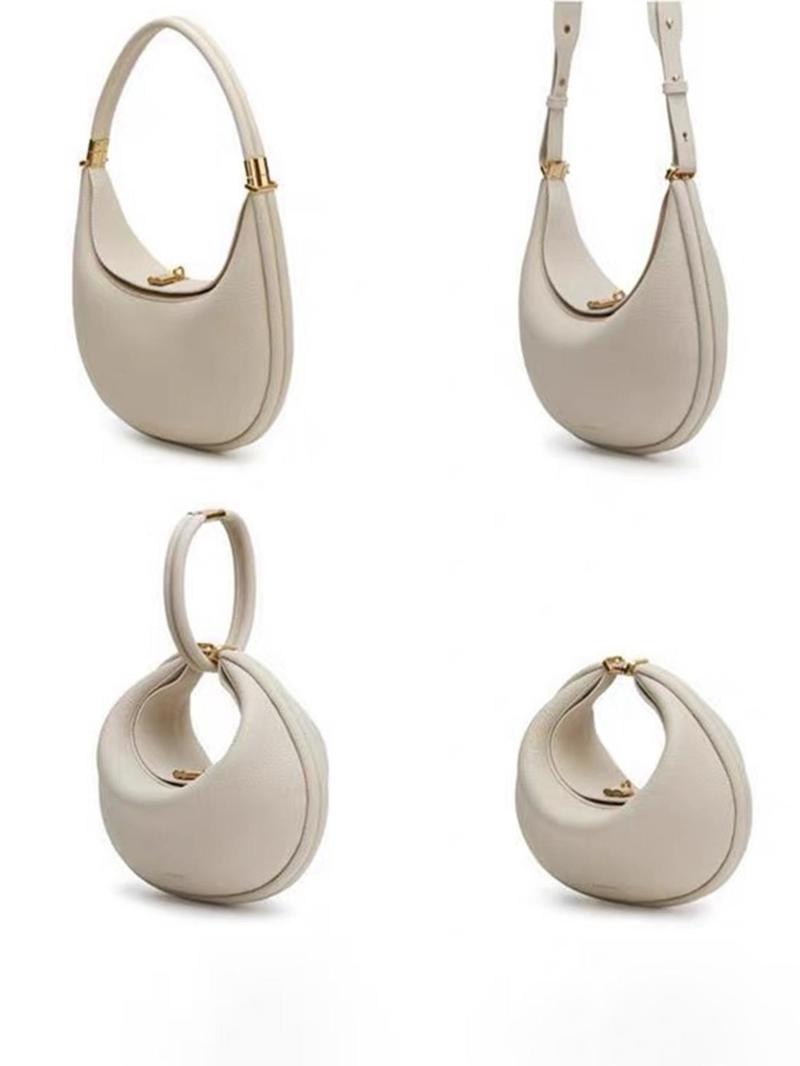 Product Introduction of Women's Fashionable Solid Color Half Moon Bag, Casual PU Leather Shoulder Bag for Daily Used, Trendy Versatile High-quality Daily Commuting Bag 2