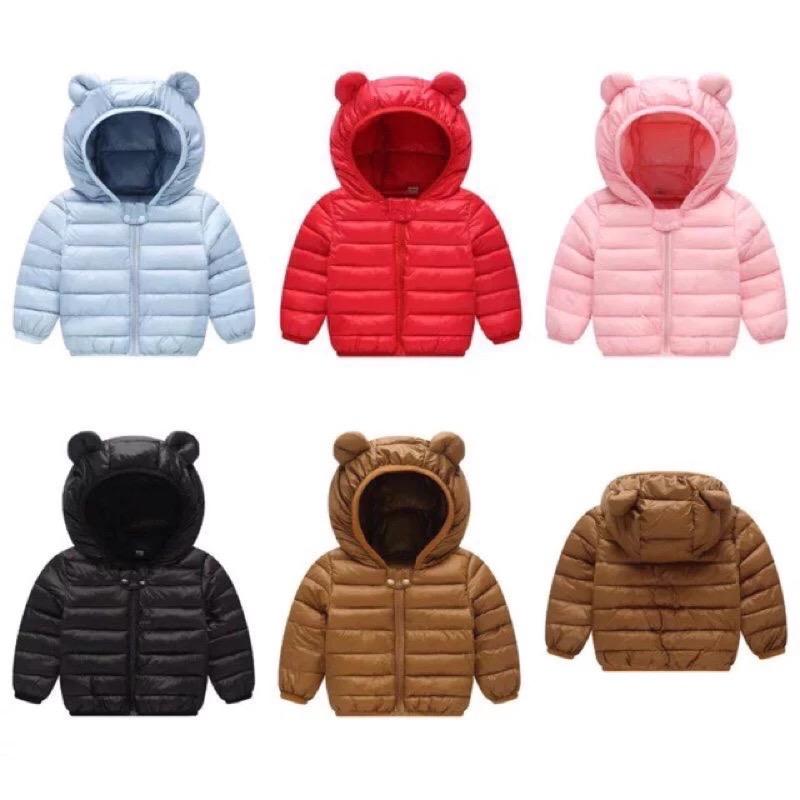 Áo phao trần bông siêu nhẹ QC cho bé 6-12kg 3 lớp chất liễu bông mỡ túi lót đi kèm - Kem