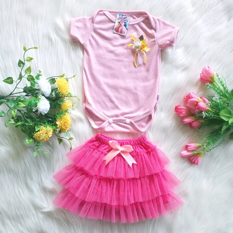 setelan jumpsuit dan rok tutu anak perempuan Lengan panjang 1