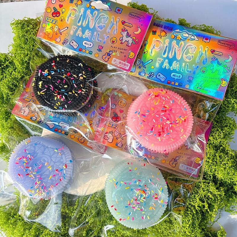 1Pcs Durable New Fidget Biscuit Pinching Toy Big Oreo Stress Relief Squeeze Dessert Toy Silicone Super Soft Stress Relief Toy 3