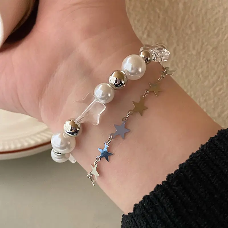 Vòng Tay Sông Ngôi Sao, Thiết Kế Sáng Tạo, Vòng Tay Ngôi Sao Ngọt Ngào Và Mặt Trăng, Đính Cườm Đá Ánh Trăng 8