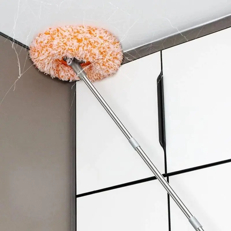 Chổi Lau Trần Nhà, Cây Quét Trần Nhà Hình Hoa Hướng Dương Đa Năng Xoay 180 Độ Cán Inox