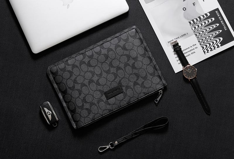 Product Introduction of New Men's Personalized Clutch Chessboard Grid Contrast Color and Versatile Trendy Clutch Large Capacity Mobile Phone Bag Wholesale 11