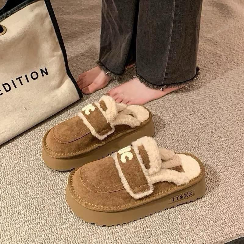  Sục da lộn lót lông đế 5cm-M1918 form thường  