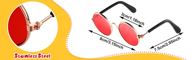 Product Introduction of Pet Sun Glasses Pet Vintage Round Glasses Cat Accessories Puppy Photos Props Decorations for Dogs Reflection Eyewear Glasses 5