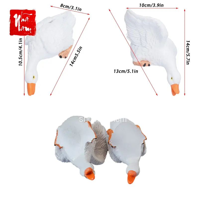 Cặp tượng vịt size lớn bằng resin trang trí vườn cây tiểu cảnh decor nhà cửa 8