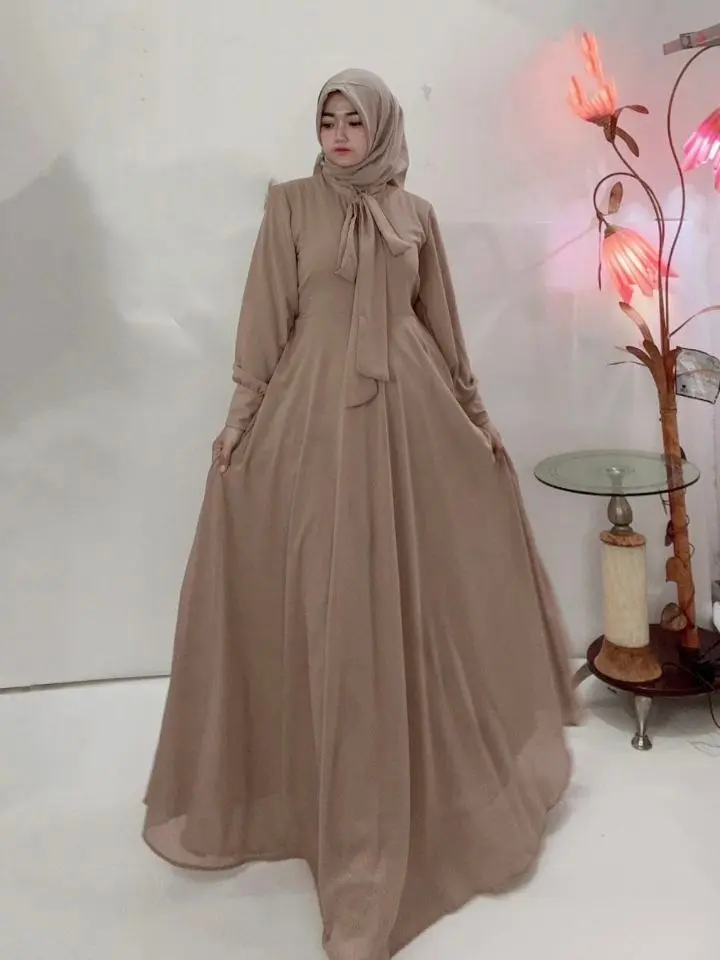 Gamis Nadea  Busui Kancing Mayung  baby doll ceruty terbaru wanita panjang muslim Nyaman Samping Dress