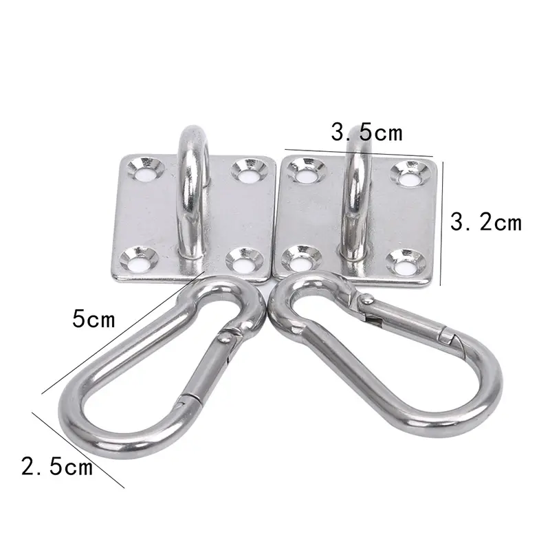 Móc Treo Trần Treo Tường Hình Chữ U, 2 Bộ, Thép Không Gỉ, Chịu Lực, Đa Năng, Móc Võng, Đế Kim Loại