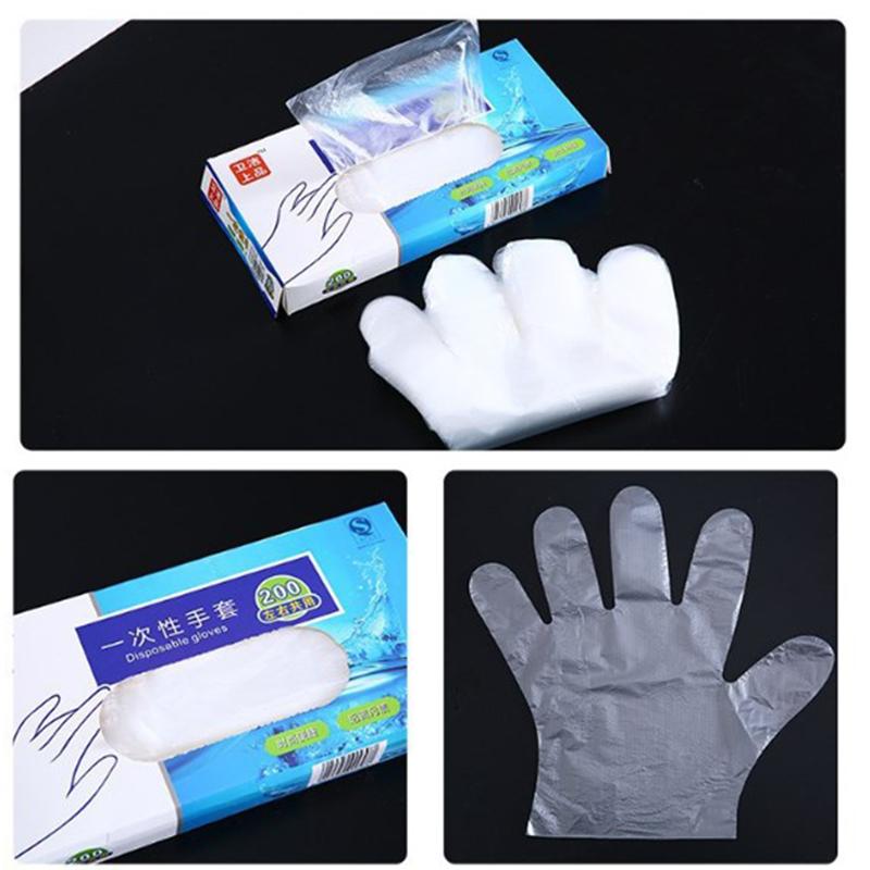 Product Introduction of 100/200pcs Latex Free Gloves PE Disposable Gloves Transparent Non-Slip Acid Work Safety Food Grade Household Cleaning Gloves 22