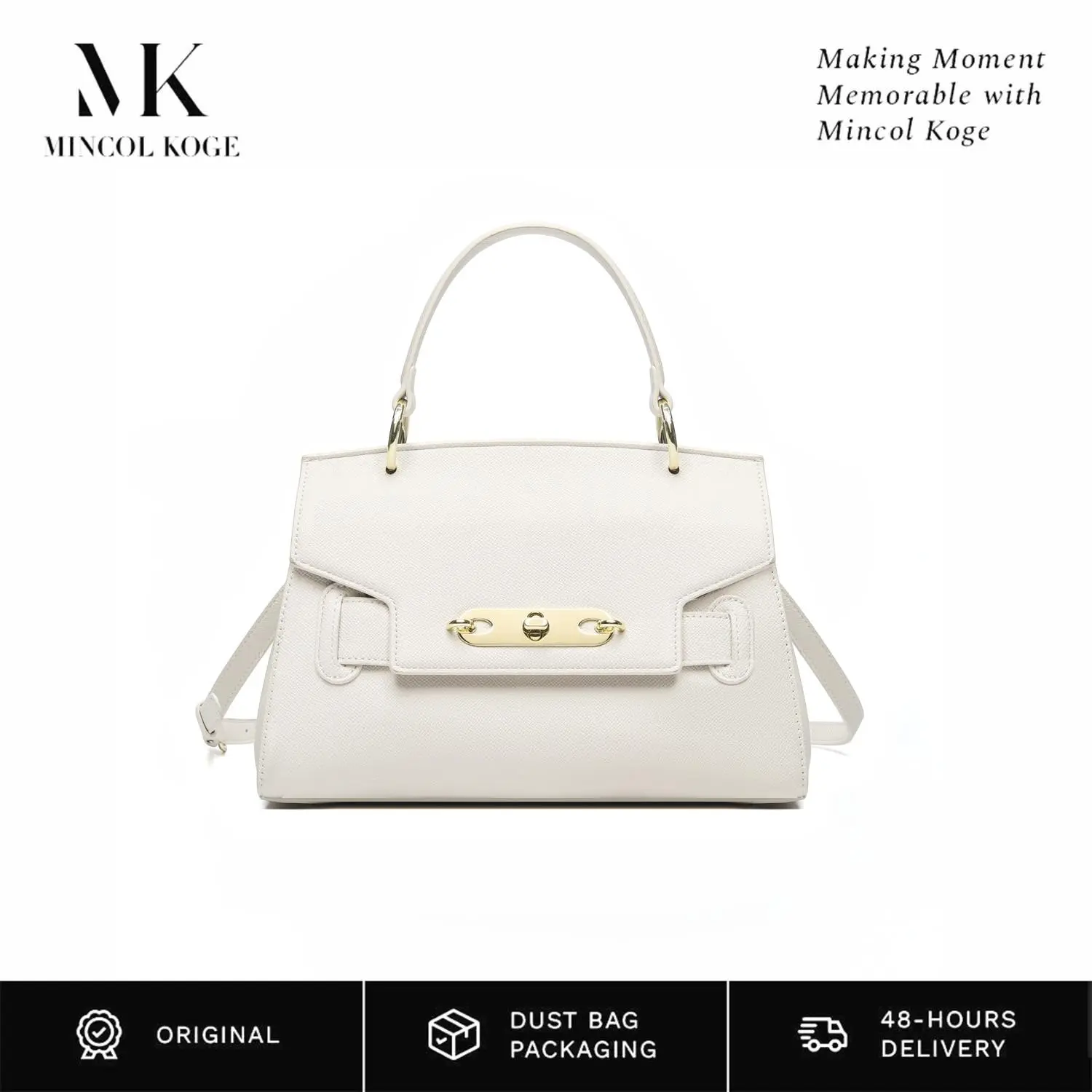 【MINCOL KOGE】(4078 )-Tas Fashion Wanita PU Leather Selempang Sling Bag