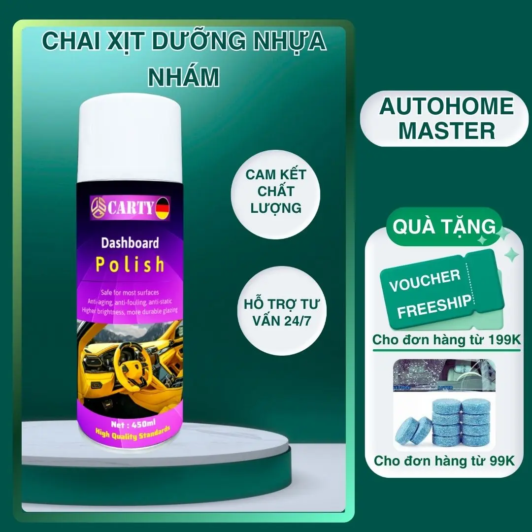 Chai xịt dưỡng nhựa nhám ghế da, phục hồi làm mới chống lão hóa nhựa, đồ da