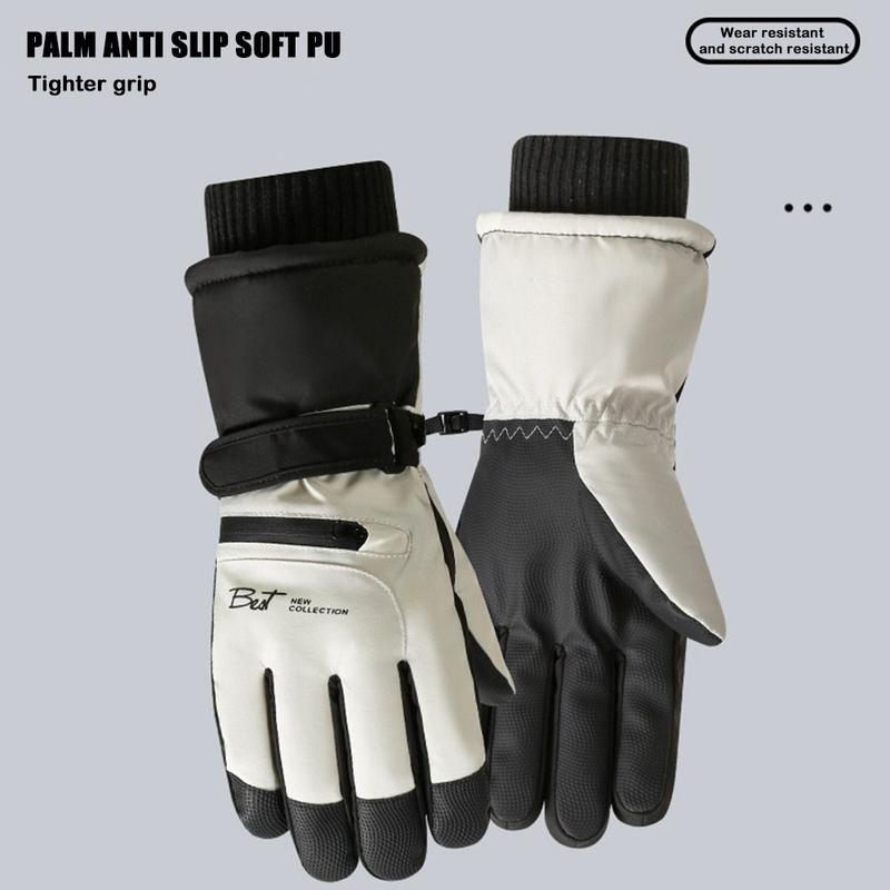 Product Introduction of Antislip Windproof Skiing Gloves for Men Waterproof Sports Cycling Motocycle Plush Gloves Touch-screen Full Palm Snowboard Gloves Winter 22